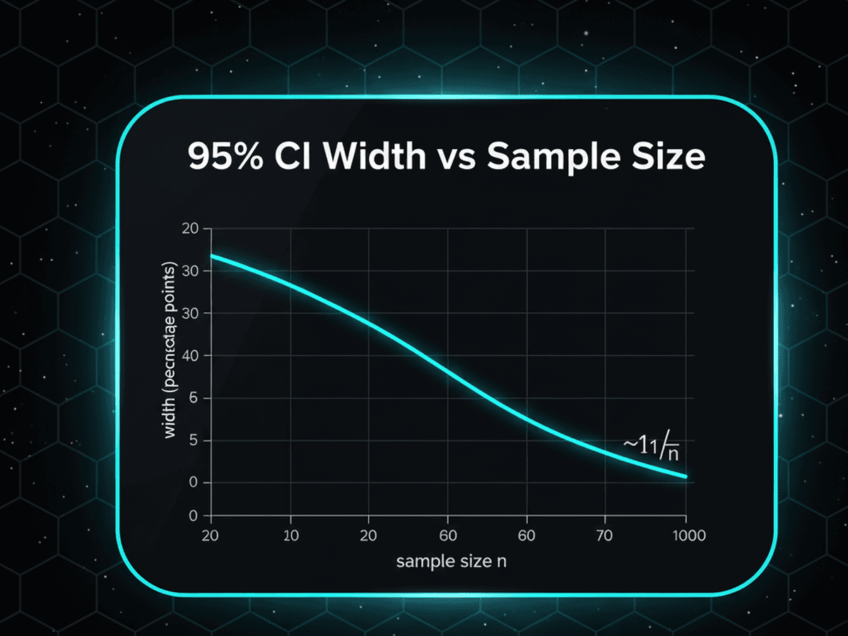 Confidence interval visualization showing precision with different sample sizes