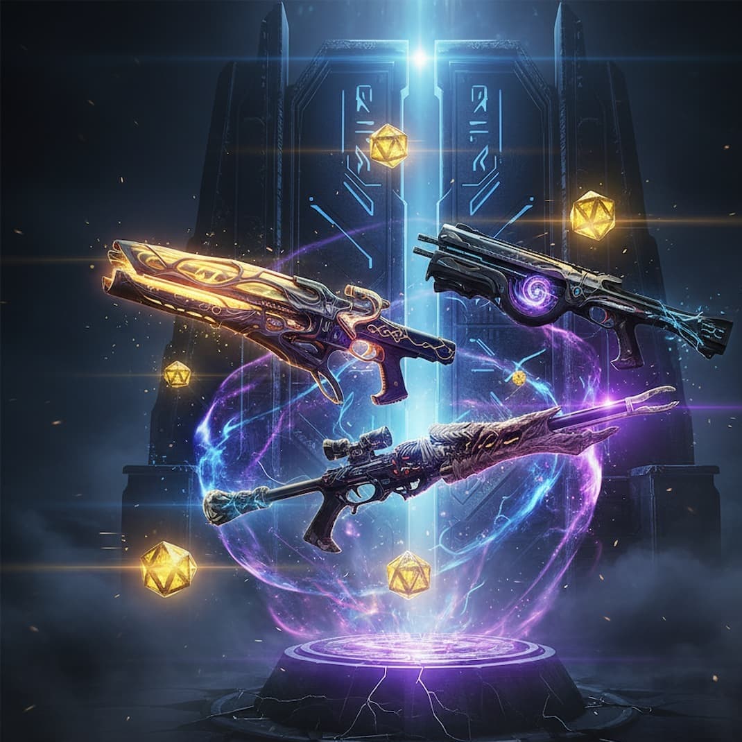 Destiny 2 raid exotic weapons including Vex Mythoclast, Eyes of Tomorrow, and Collective Obligation